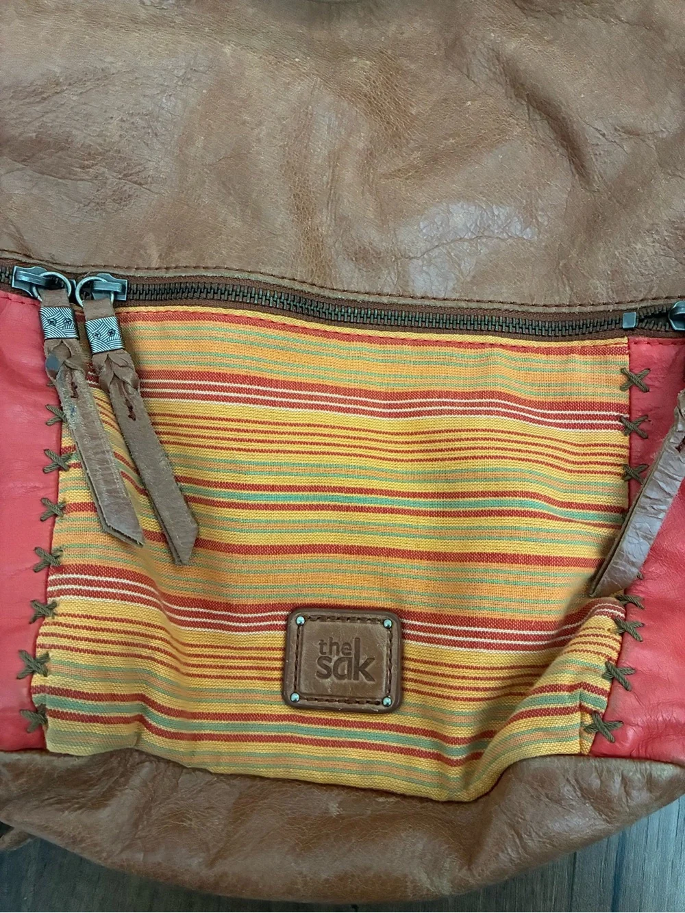 the sak Ventura Convertible Leather Backpack – Striped / Boho